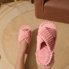 Autumn winter new design fluffy flat slippers