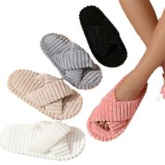 Autumn winter new design fluffy flat slippers