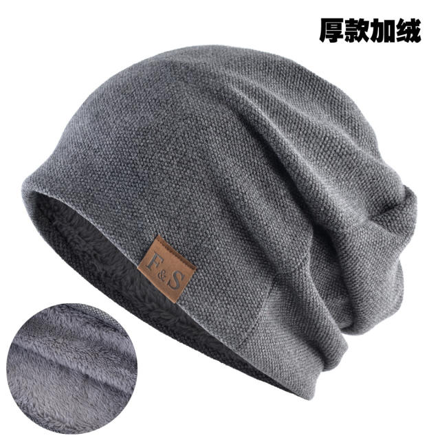 Thin thick warm winter beanie cap for men women