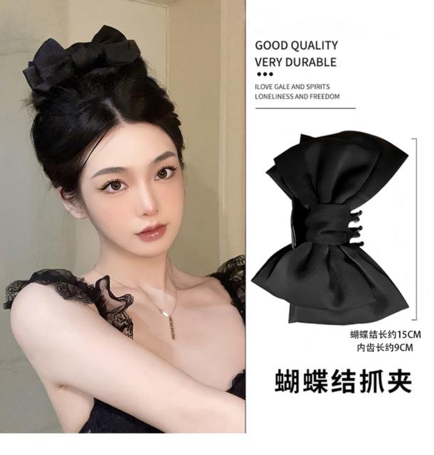 Elegant stereo bow large size hair claw clips 15cm