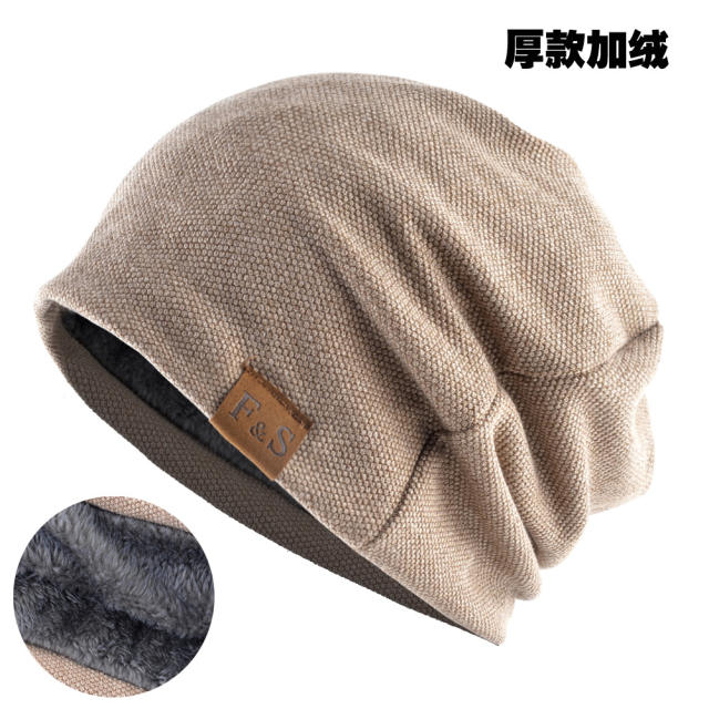 Thin thick warm winter beanie cap for men women