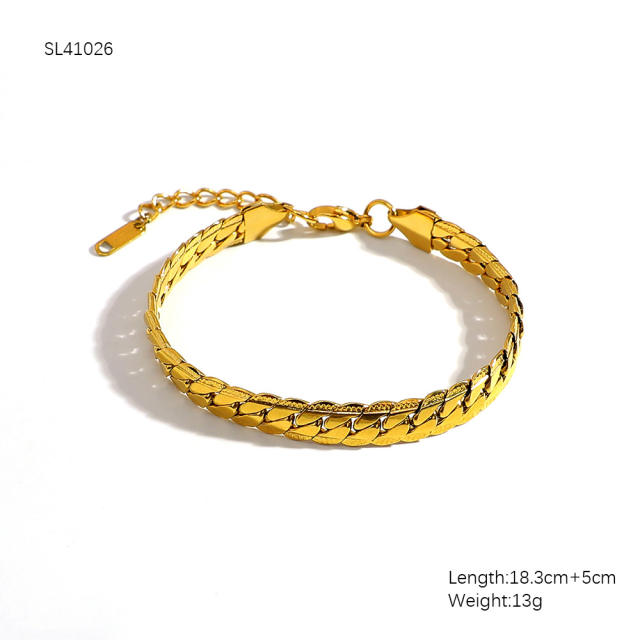 18KG hot sale figaro chain cuban link chain stainless steel bracelet