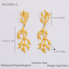 Ocean series water pearl shell stainless steel necklace earrings set