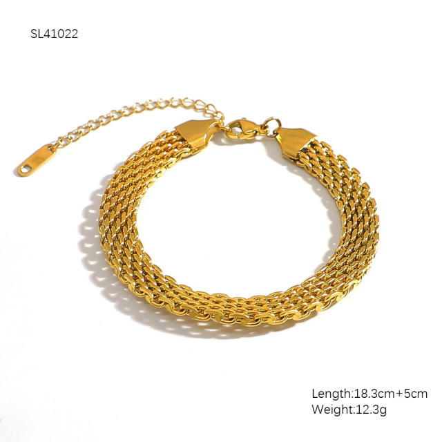 18KG hot sale figaro chain cuban link chain stainless steel bracelet