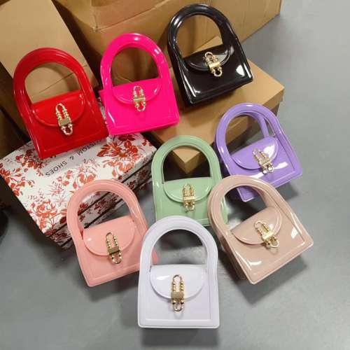 Candy color PVC material jelly bag cute purse