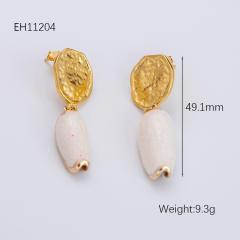 Ocean series water pearl shell stainless steel necklace earrings set