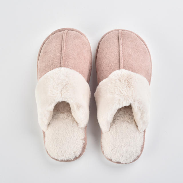 Winter design hot sale fluffy Closed toe non-slip slippers for men women