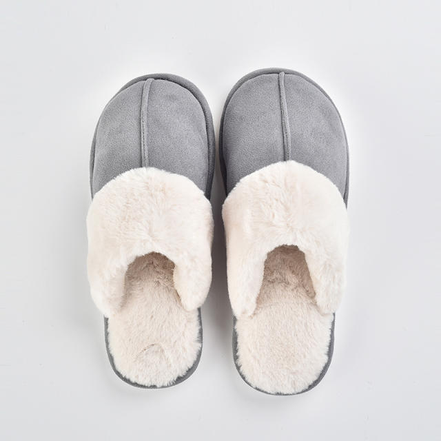 Winter design hot sale fluffy Closed toe non-slip slippers for men women