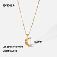 Dainty star moon geometric pendant stainless steel necklace collection