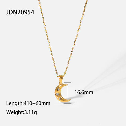 Dainty star moon geometric pendant stainless steel necklace collection