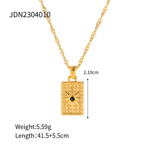 Dainty star moon geometric pendant stainless steel necklace collection