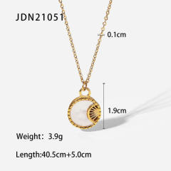 Dainty star moon geometric pendant stainless steel necklace collection