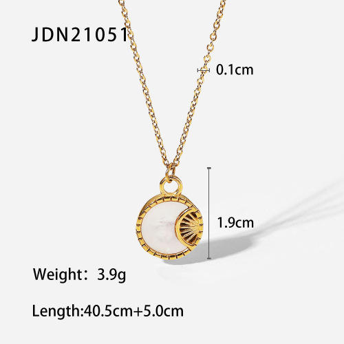 Dainty star moon geometric pendant stainless steel necklace collection