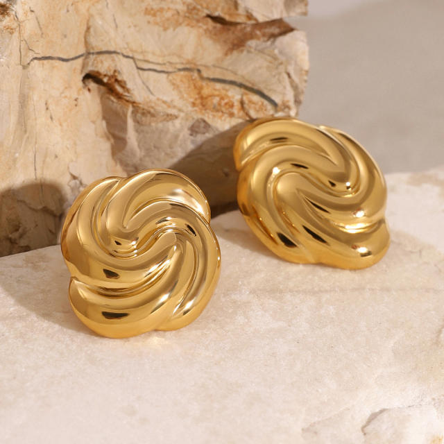 Chunky geometric square stainless steel earrings bigger earrings