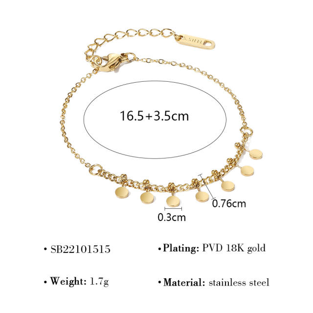Boho natural stone charm stainless steel bracelet collection
