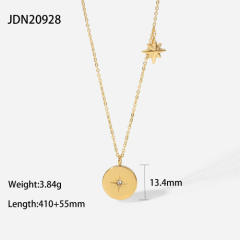 Dainty star moon geometric pendant stainless steel necklace collection