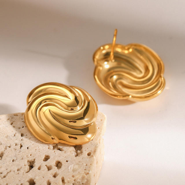 Chunky geometric square stainless steel earrings bigger earrings