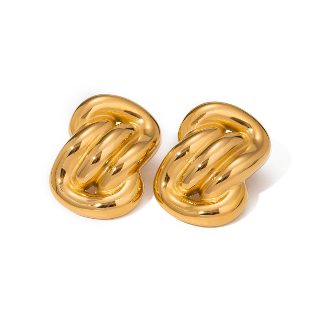 Chunky stainless steel geometric earrings bigger earrings