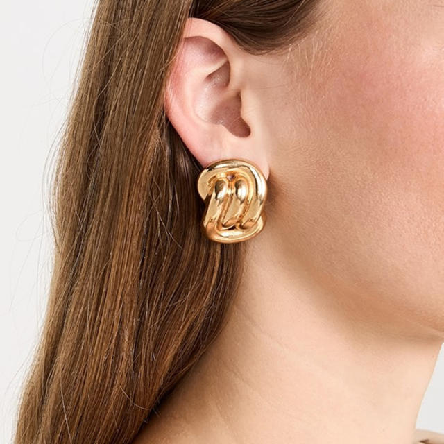 Chunky stainless steel geometric earrings bigger earrings