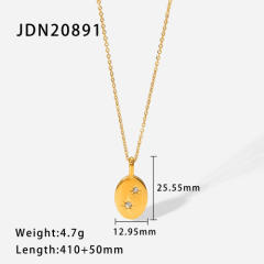 Dainty star moon geometric pendant stainless steel necklace collection