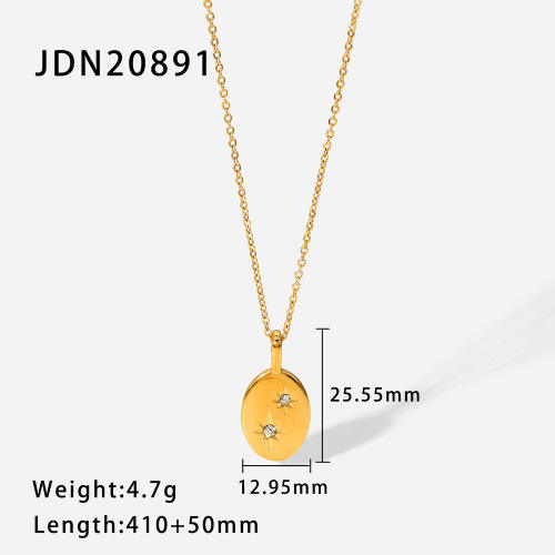 Dainty star moon geometric pendant stainless steel necklace collection