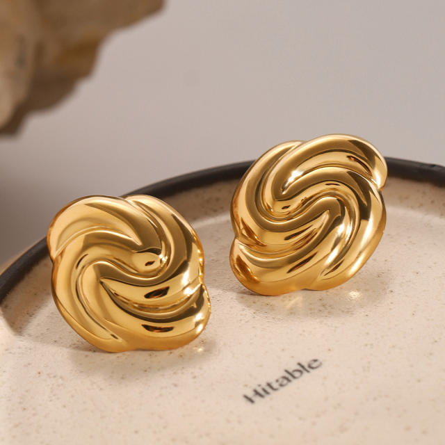 Chunky geometric square stainless steel earrings bigger earrings