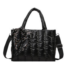 Winter design gliter puff handbag bag
