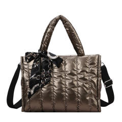Winter design gliter puff handbag bag