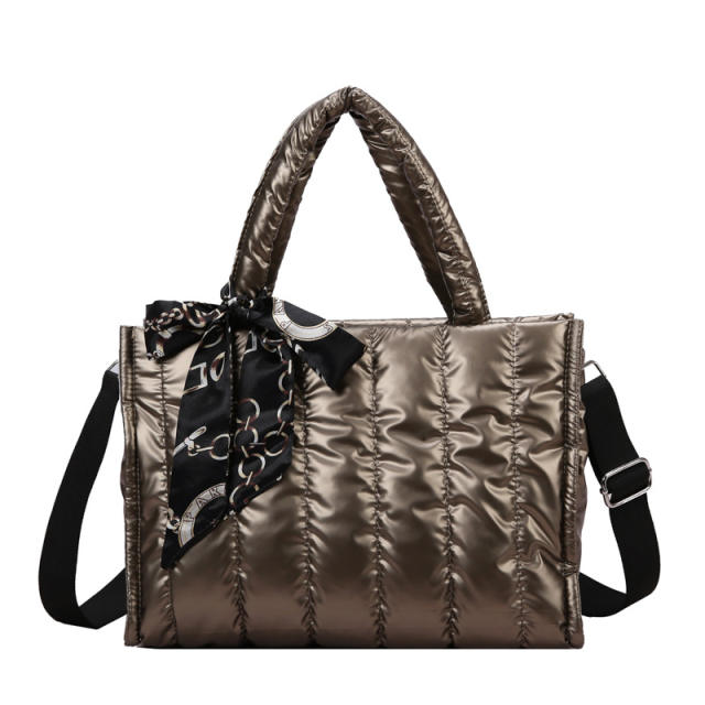 Winter design gliter puff handbag bag