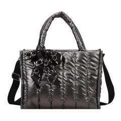 Winter design gliter puff handbag bag