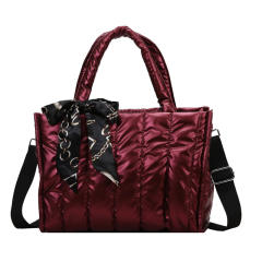 Winter design gliter puff handbag bag