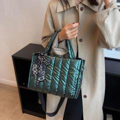 Winter design gliter puff handbag bag