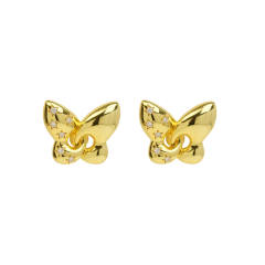 18K gold plated copper chunky butterfly earrings