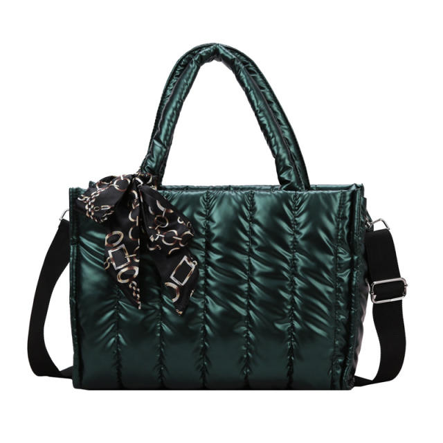 Winter design gliter puff handbag bag