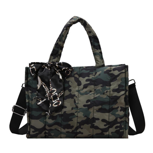 Winter design gliter puff handbag bag