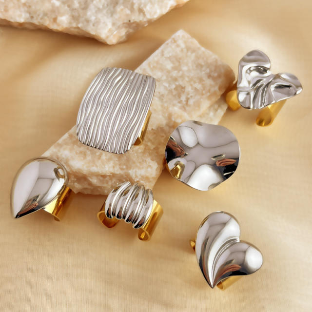 18KG mix color chunky stainless steel finger rings