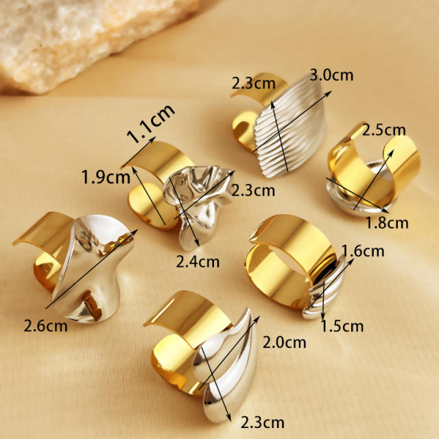 18KG mix color chunky stainless steel finger rings