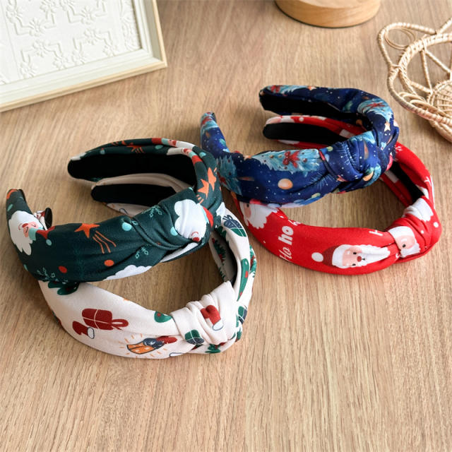 Snowmane santa claus knotted headband christmas headband