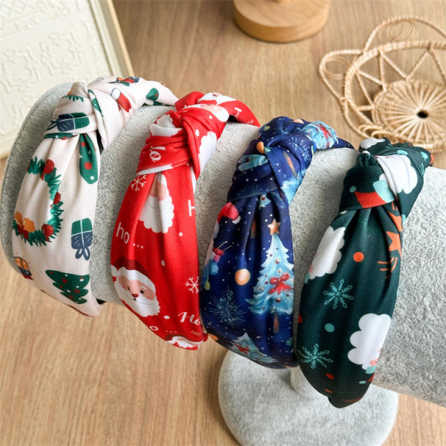 Snowmane santa claus knotted headband christmas headband