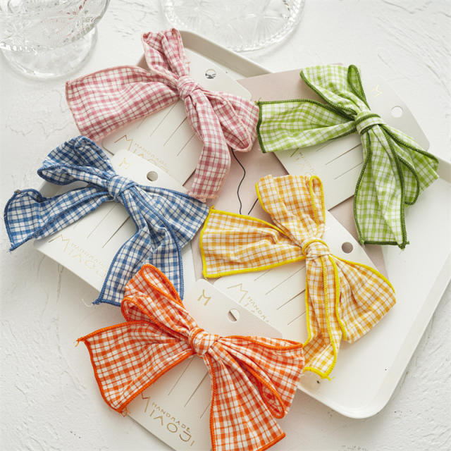 Colorful palid sweet bow french barrette hair clips