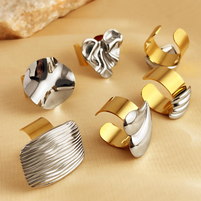 18KG mix color chunky stainless steel finger rings