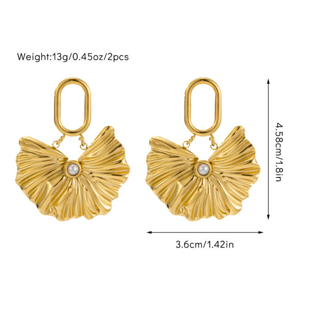 Concise easy amtch gold color bigger earrings collection stainless steel earrings