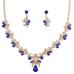 Elegant flower colorful diamond necklace set for wedding