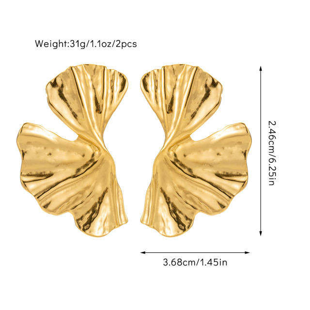 Concise easy amtch gold color bigger earrings collection stainless steel earrings
