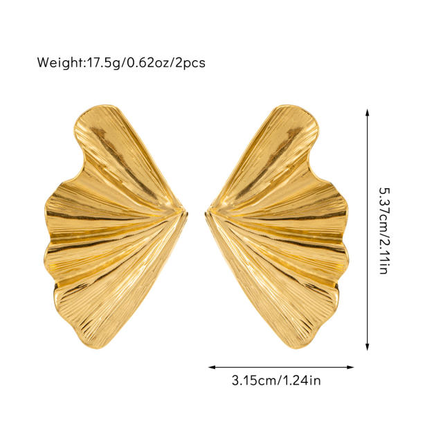 Concise easy amtch gold color bigger earrings collection stainless steel earrings