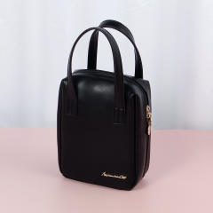 Large size PU leather handle design washing bag tolietry bag cosmetic bag