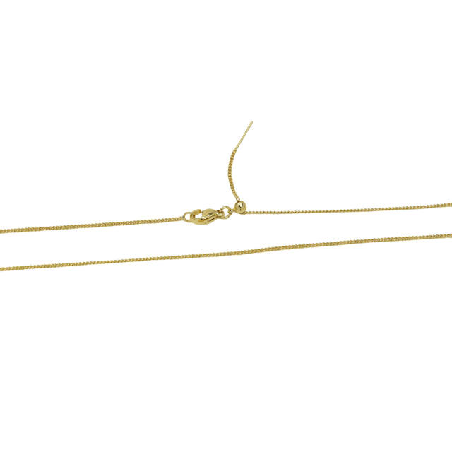 18K gold plated copper diamond bubble letter initial letter necklce
