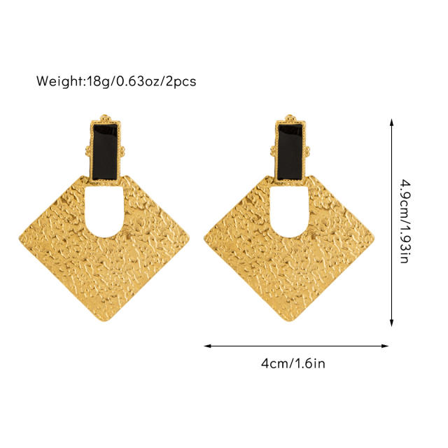 Concise easy amtch gold color bigger earrings collection stainless steel earrings
