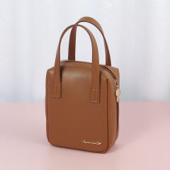 Large size PU leather handle design washing bag tolietry bag cosmetic bag