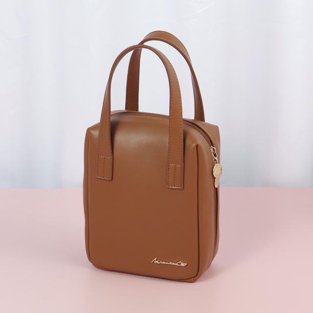 Large size PU leather handle design washing bag tolietry bag cosmetic bag